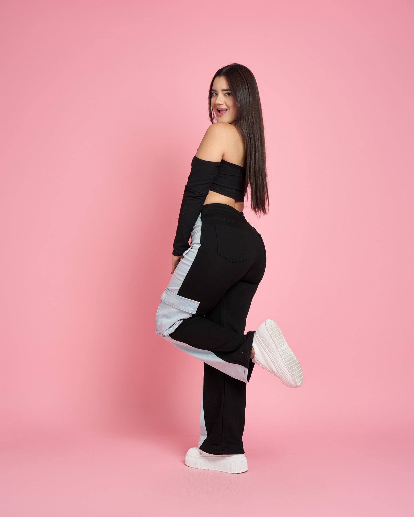 Jeans Wide Leg Jeans+Buzo Cargo | Modelo A305-1 | Menina