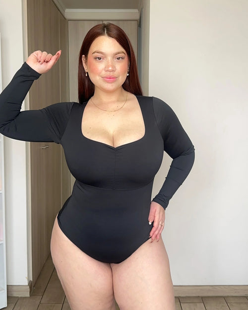 B06-Colaless | Body Modelador Busto Adaptable Manga Larga | EZ