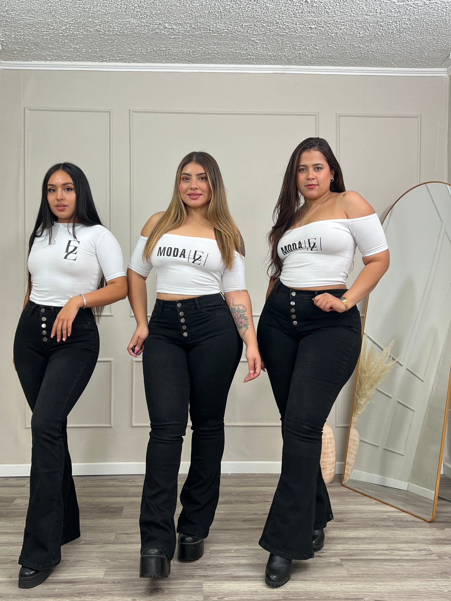 Jeans Flare Negro 5 Botones | Modelo EZ1103 | EZ Jeans