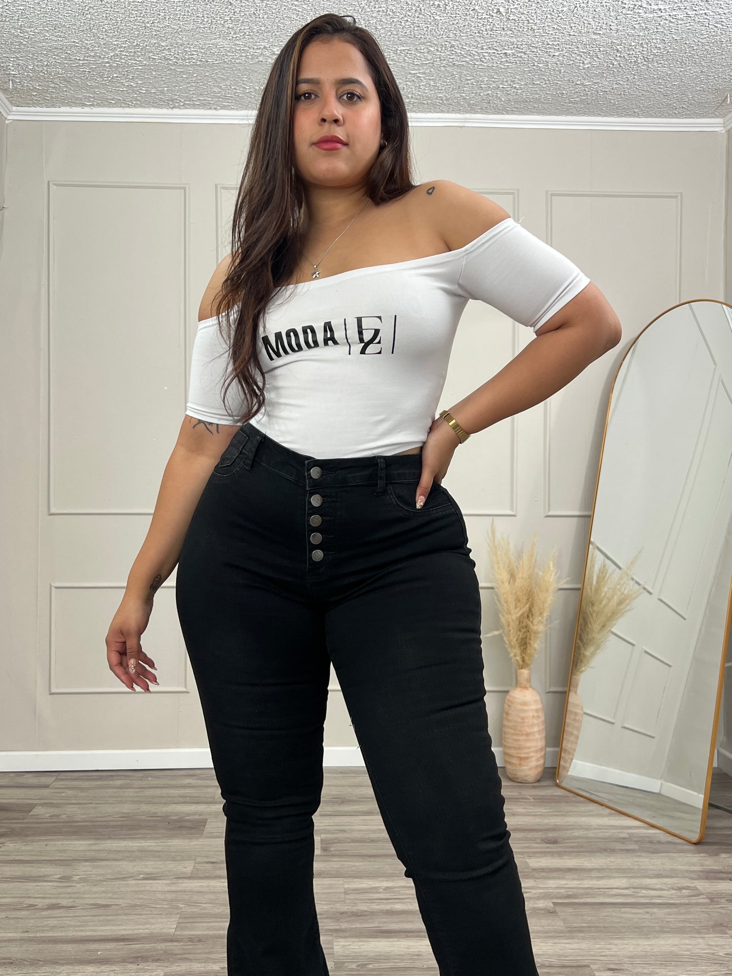 Jeans Flare Negro 5 Botones | Modelo EZ1103 | EZ Jeans
