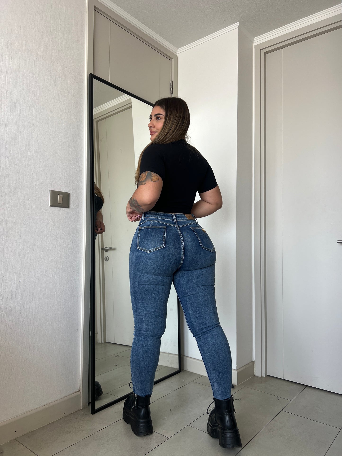 Jeans Skinny Azul Focalizado | Modelo EZ1111 | EZ Jeans