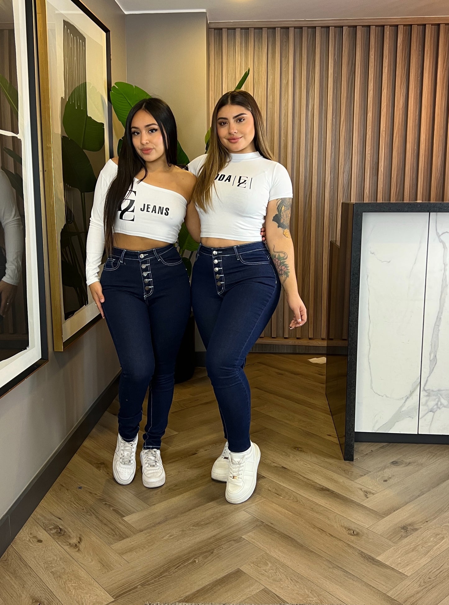 Jeans Skinny 5 Botones Costuras Blancas | Modelo EZ1115 | EZ Jeans (A6)