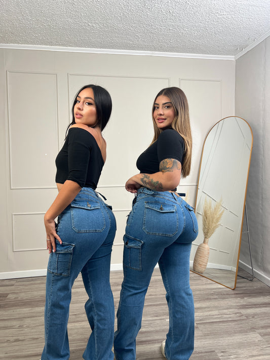 Jean Cargo Azul | Modelo EZ1144 | EZ Jeans