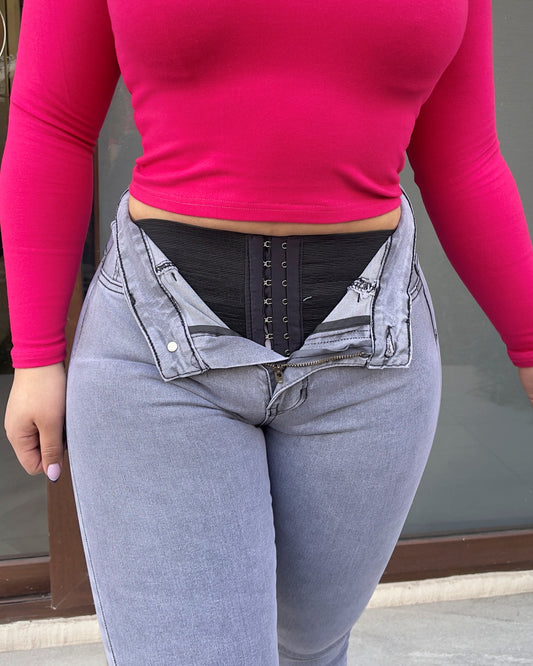 EZ5504 | Jeans Skinny Con Faja Gris | EZ