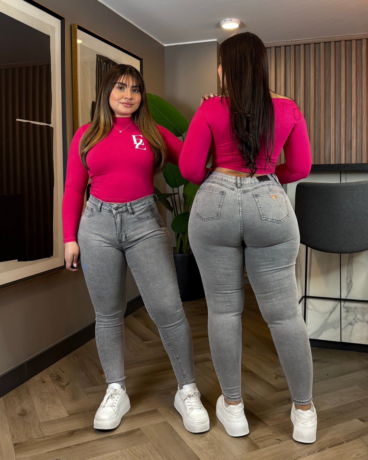 EZ5504 | Jeans Skinny Con Faja Gris | EZ