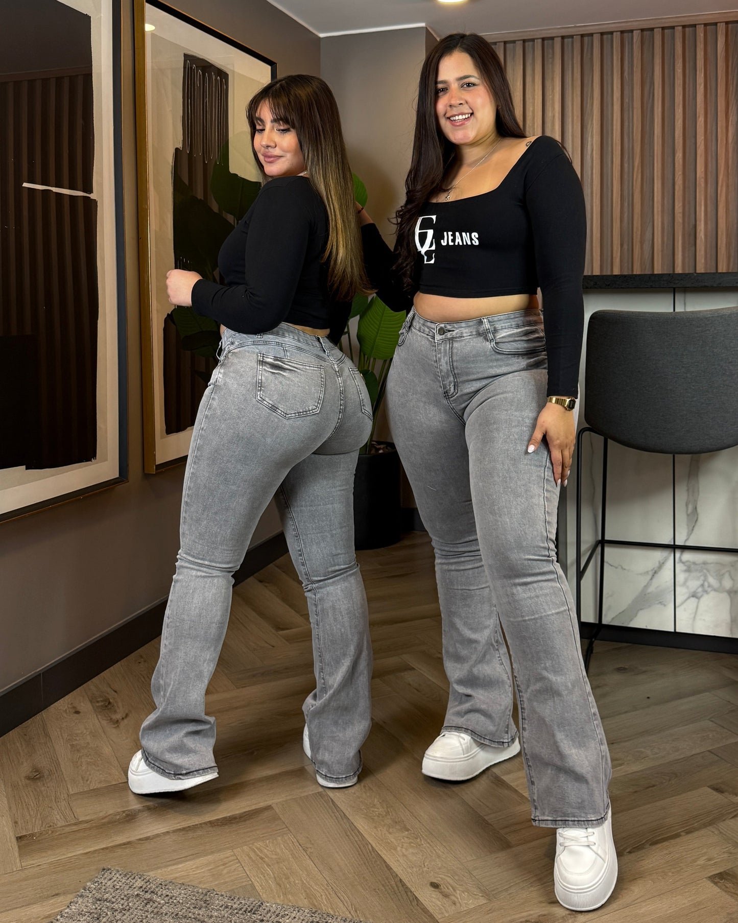 EZ5530 (J6) | Jeans Flare Gris | EZ