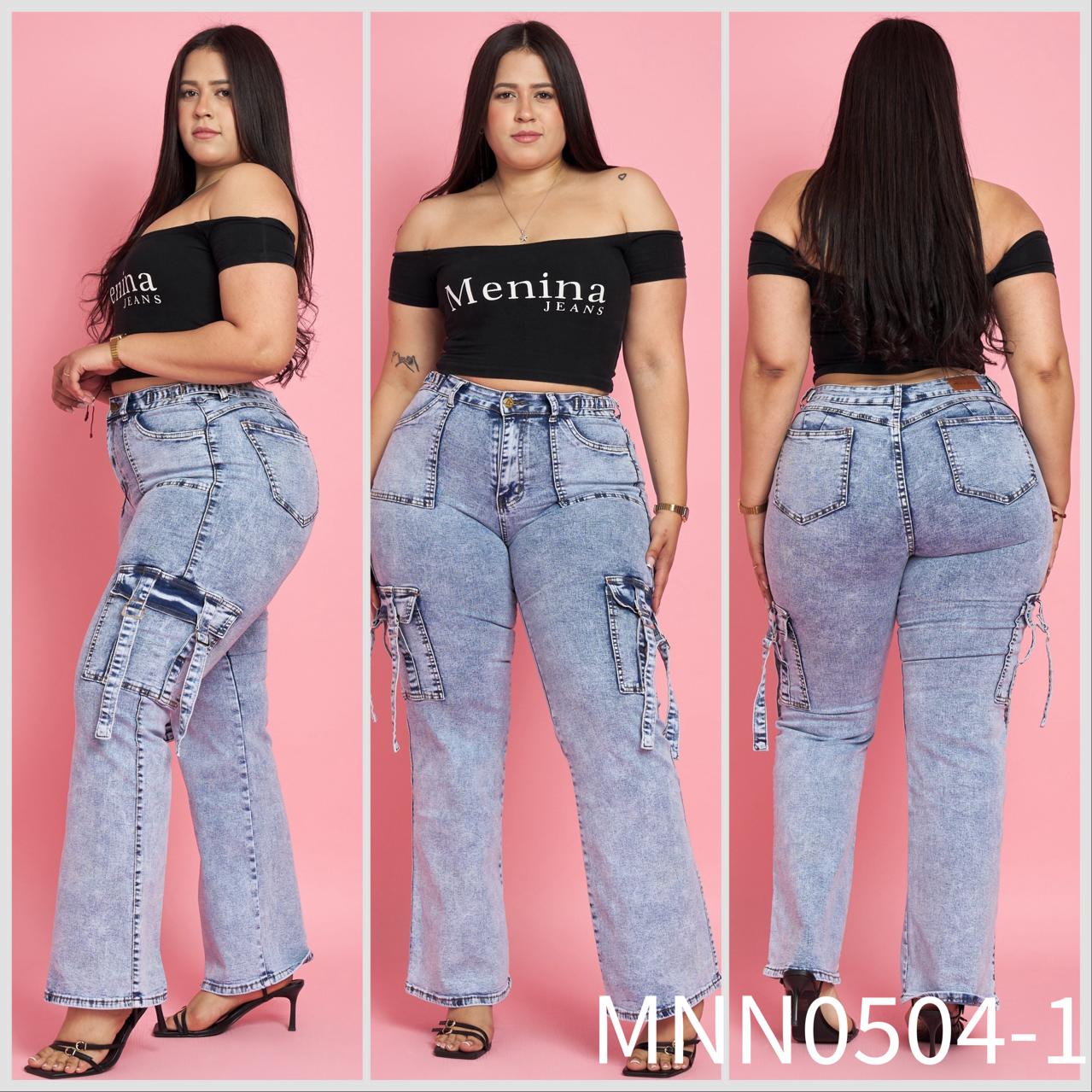 N0504-1 (N2) | Jeans Cargo Jaspeado Extralinda | Menina