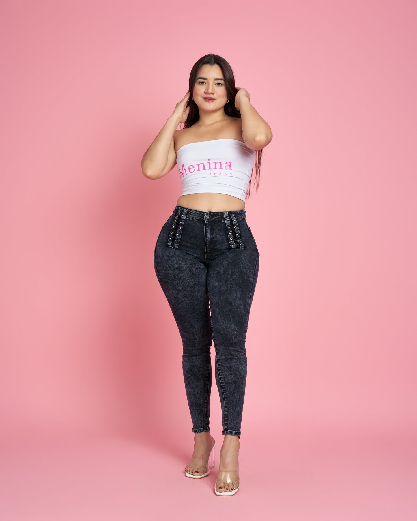 Modelo MB013-1 | Jeans Skinny Trenzado Jaspeado MICROPOLAR |Menina