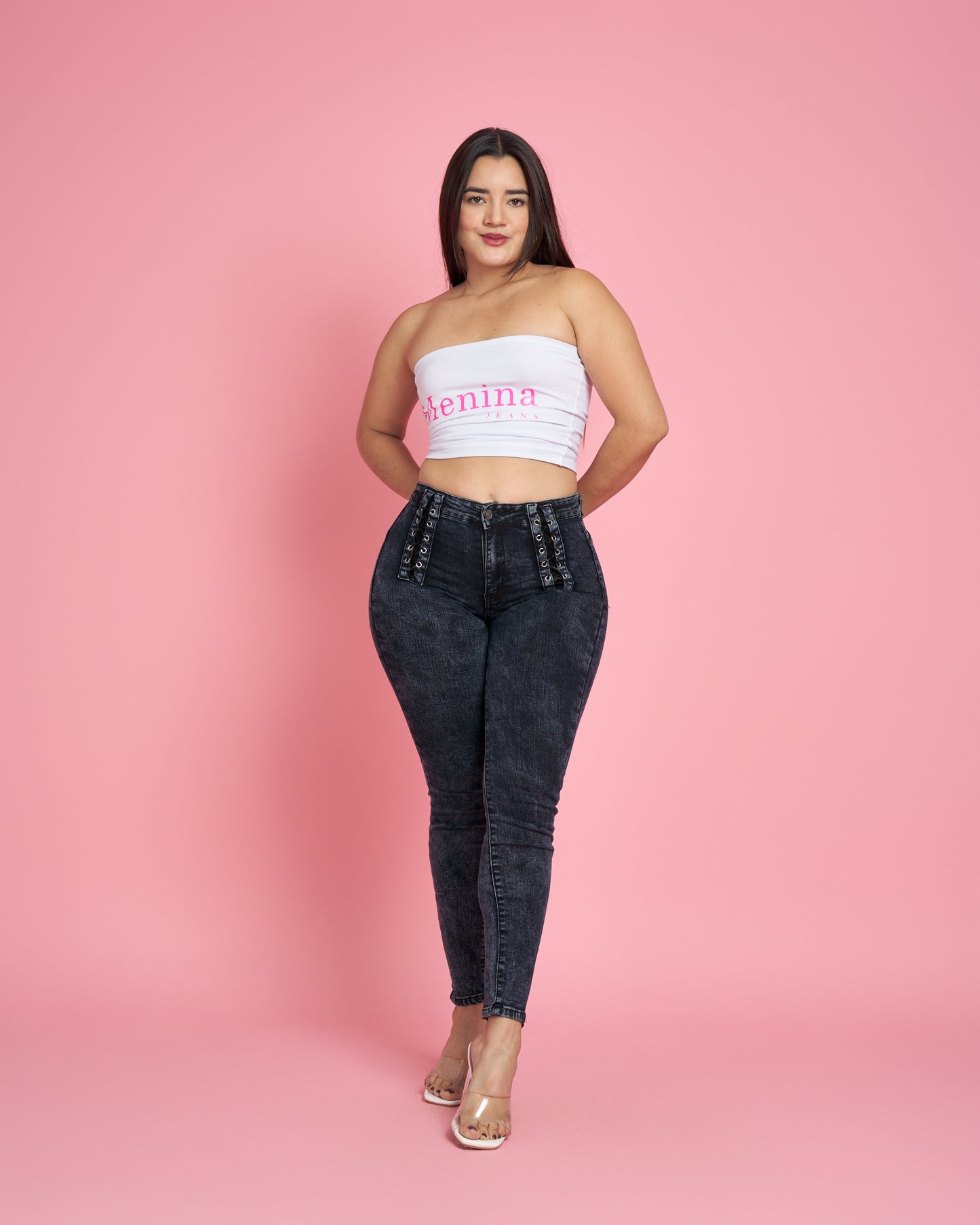 Modelo MB013-1 | Jeans Skinny Trenzado Jaspeado MICROPOLAR |Menina