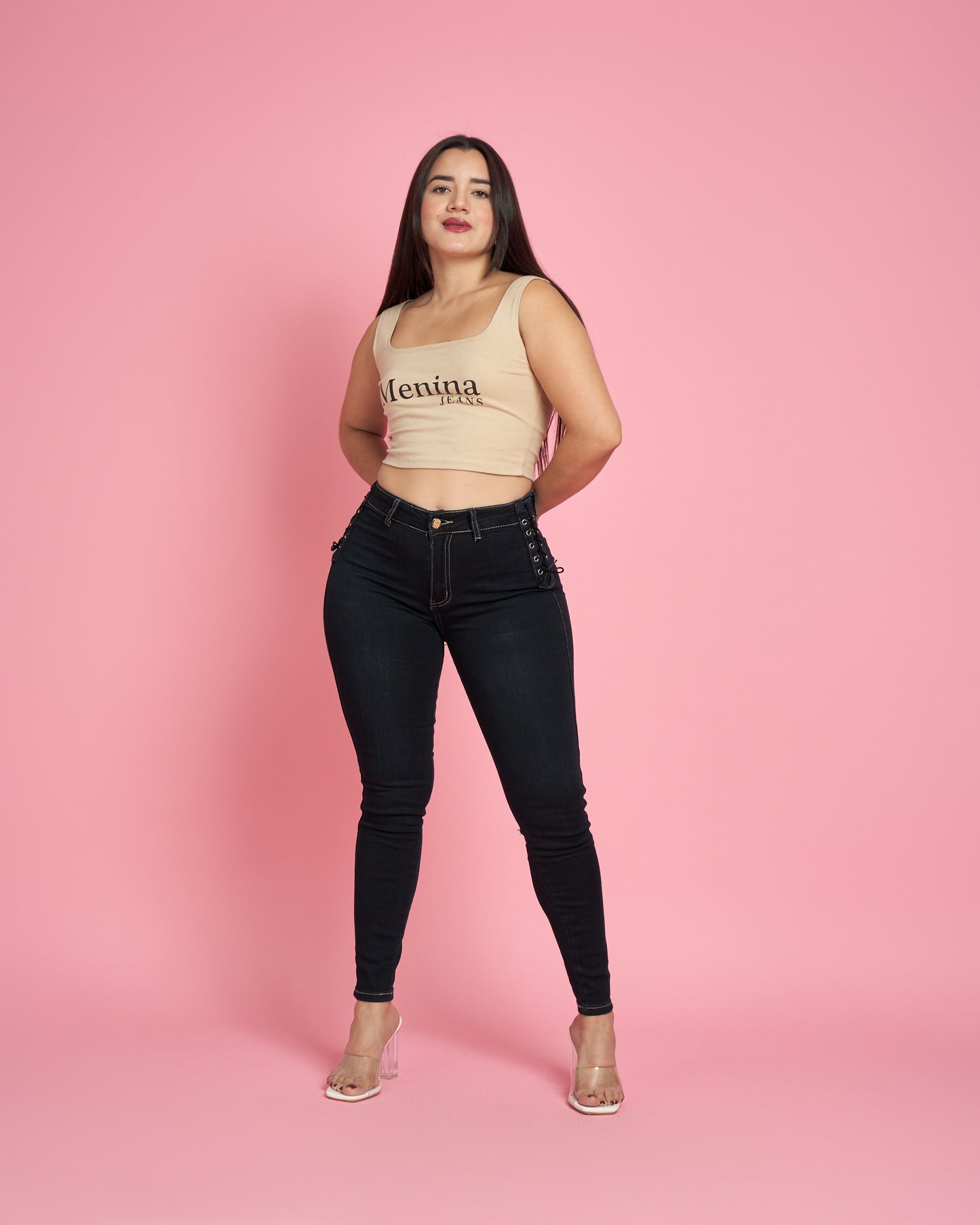 Jeans Skinny Trenzado Azul Marino MICROPOLAR | Modelo MB014 | Menina