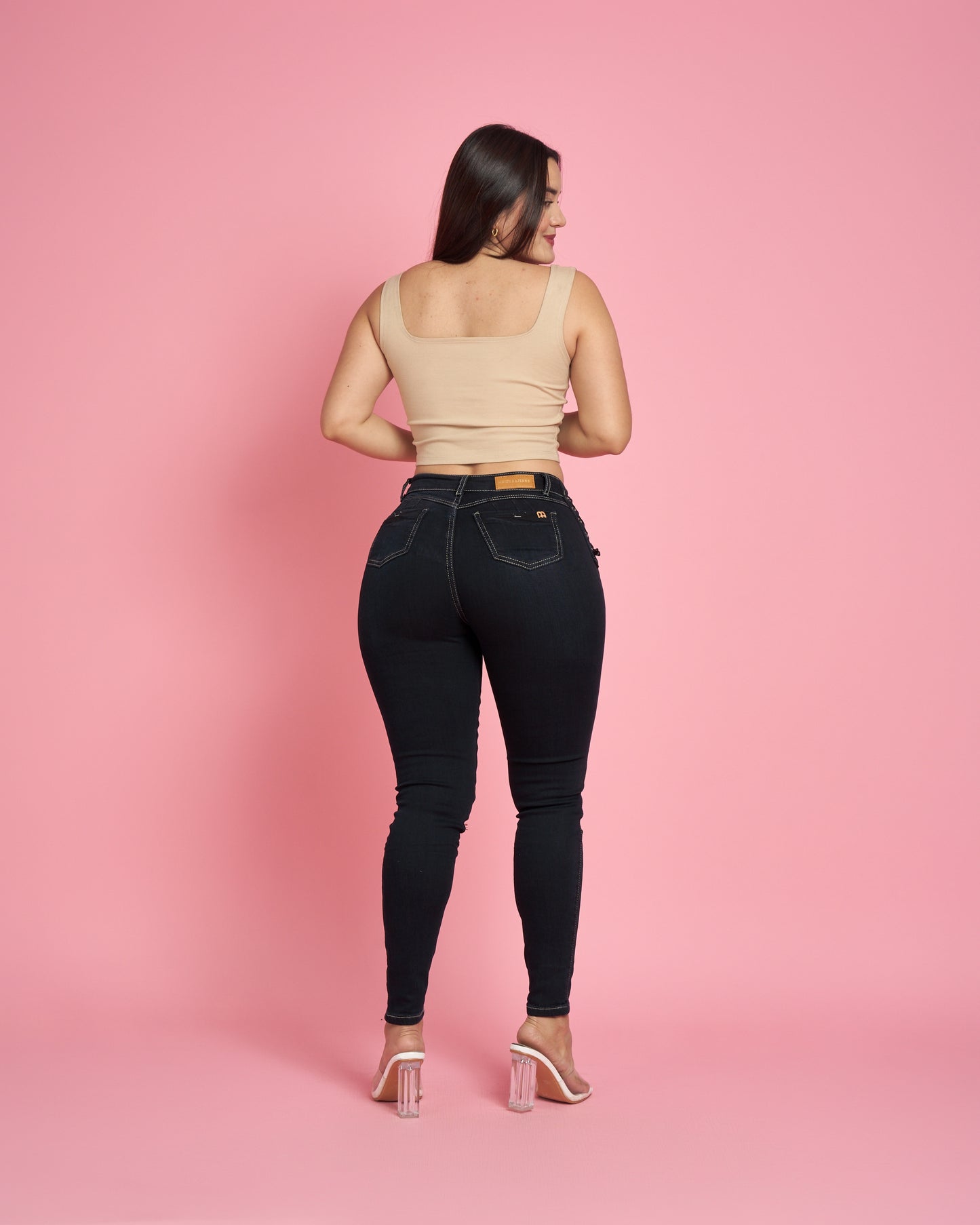 Jeans Skinny Trenzado Azul Marino MICROPOLAR | Modelo MB014 | Menina