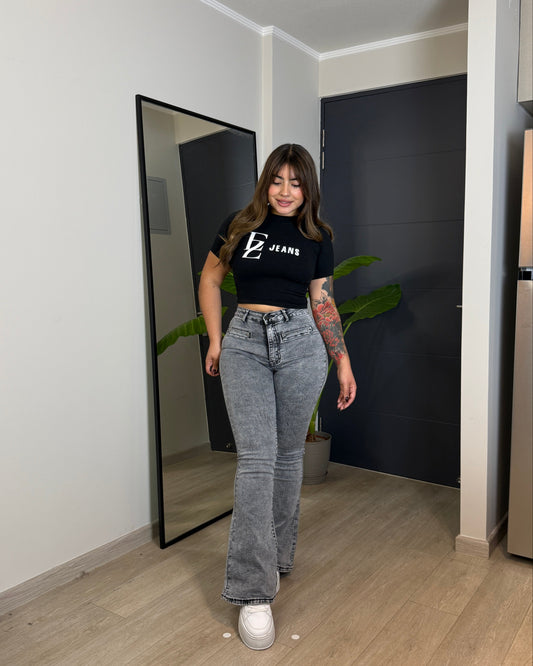 MB2065-2 (H4) | Flare Gris Jaspeado Bolsillo Escondido | Menina