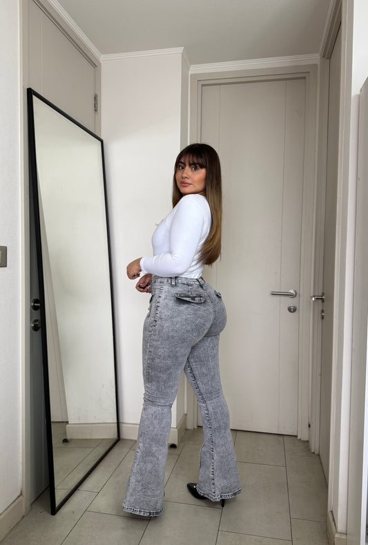 MB2070-3 () | Jeans Flare Gris | Menina