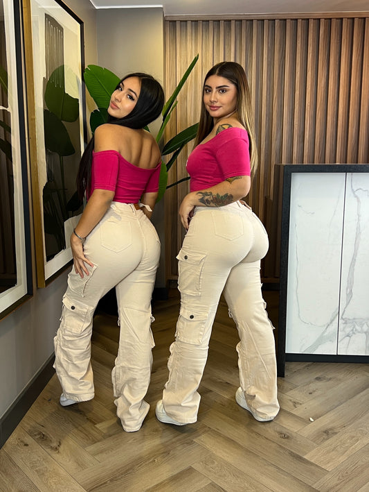 Jeans Cargo Beige | Modelo N20428-3 (A1) | Menina