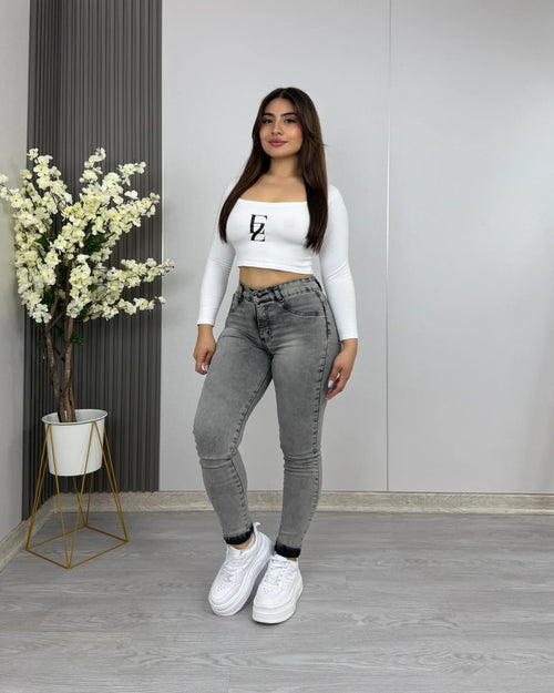 EZ2548 | Skinny Nacional Gris Jaspeado Ultra Push Up | EZ