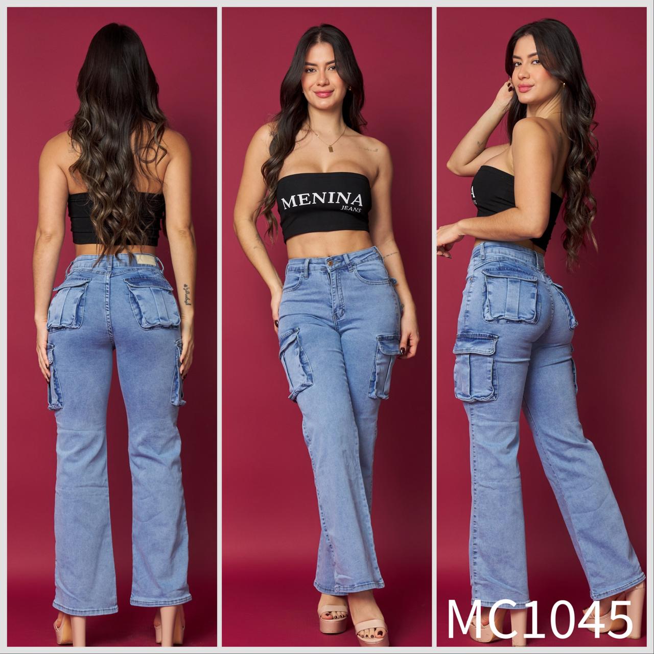 MC1045 (N5) | Recto Cargo Celeste Bolsillo Con Tapa