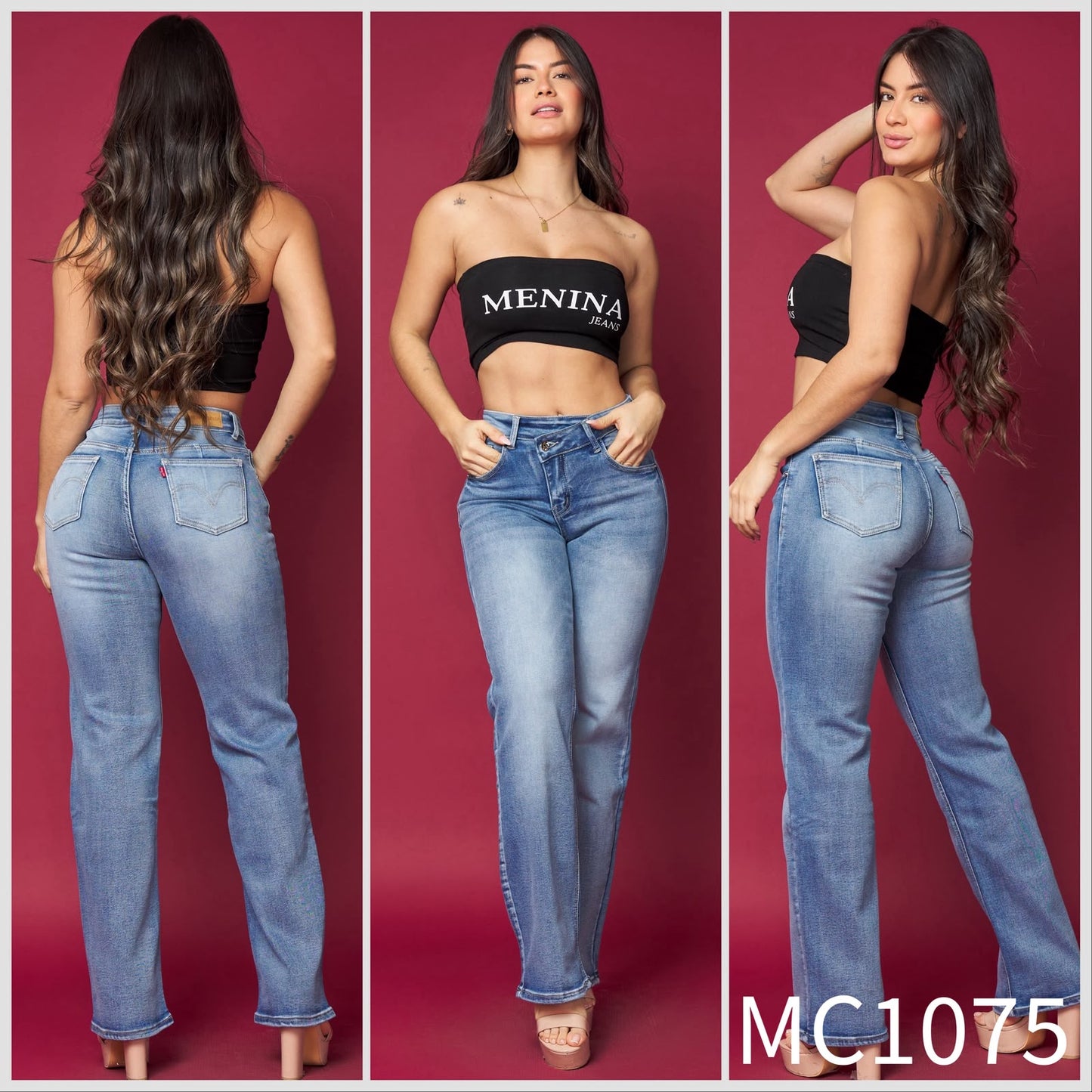 MC1075 (F3) | Wide Leg Asimétrico Azul Focalizado