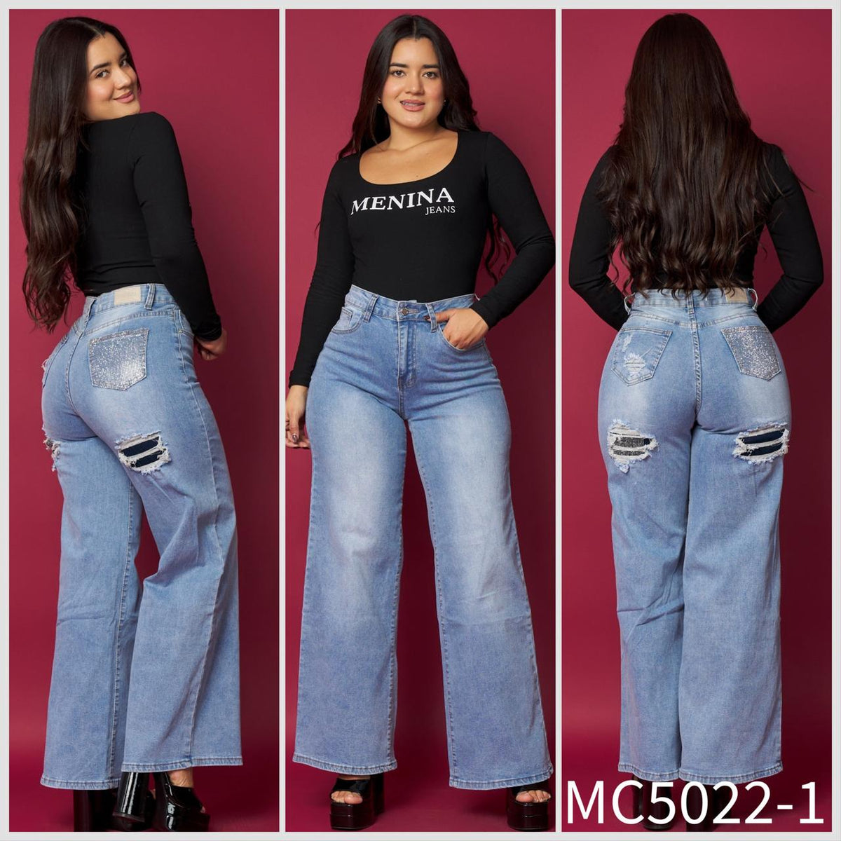 MC5022-1 (B1) | Wide Leg Celeste Focalizado