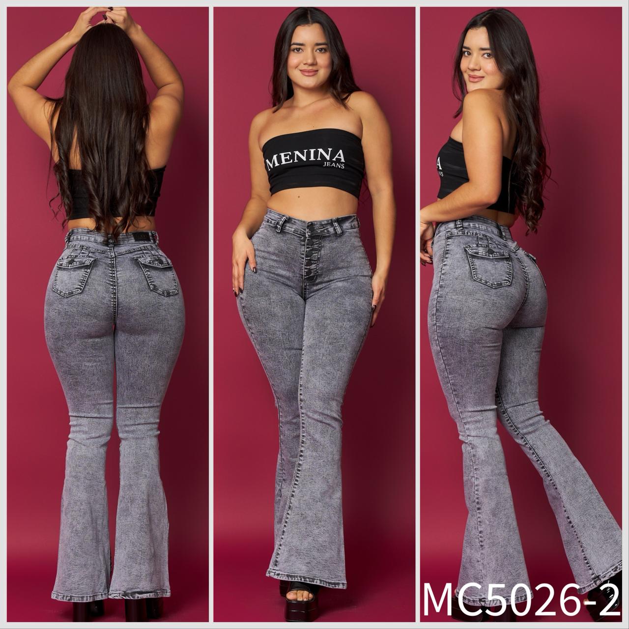 MC5026-2 (E5) | Flare Gris 5 Botones Bolsillo Con Tapa