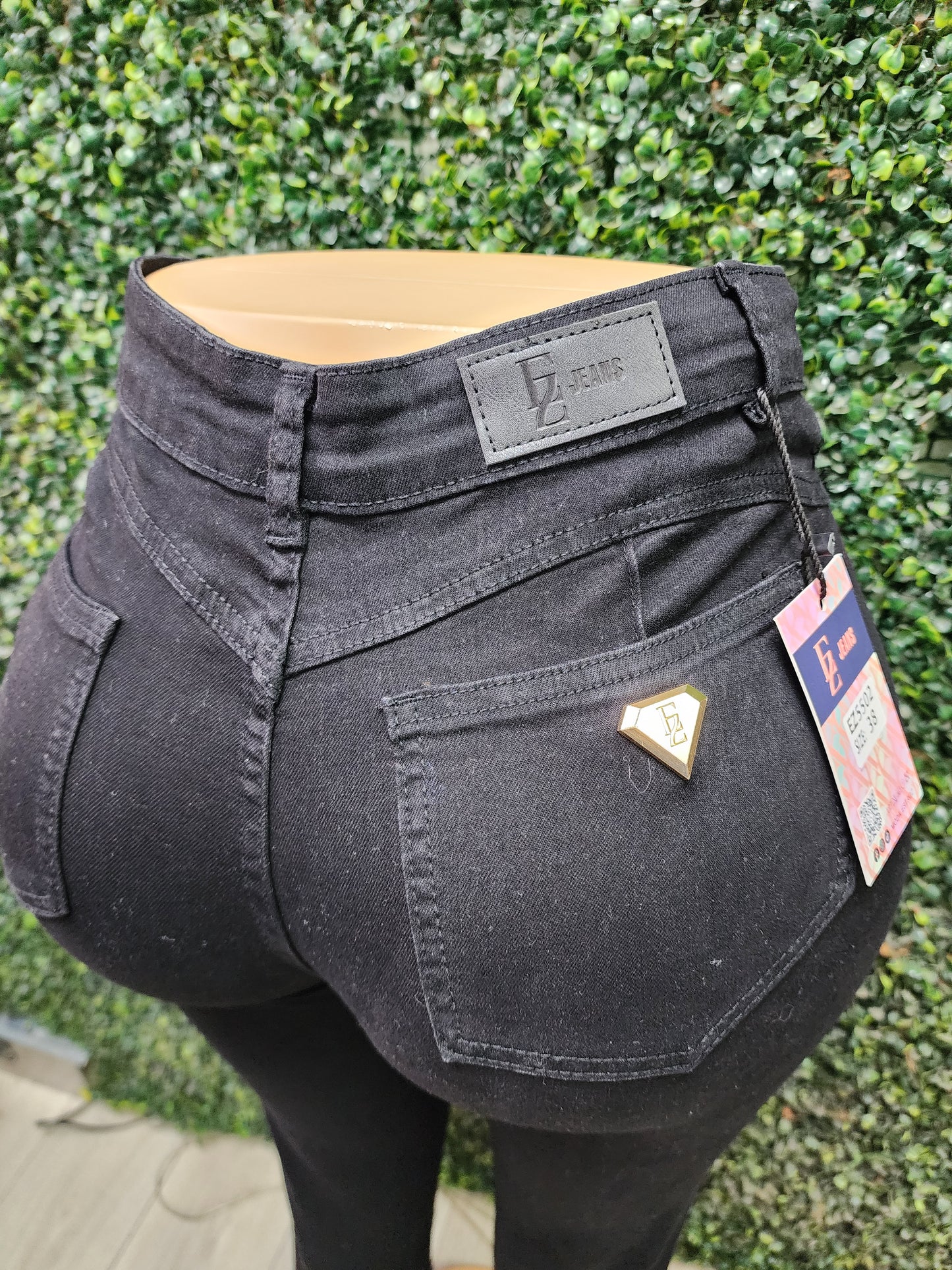 EZ5502 | Jeans Skinny Con Faja Negro Horma Grande | EZ