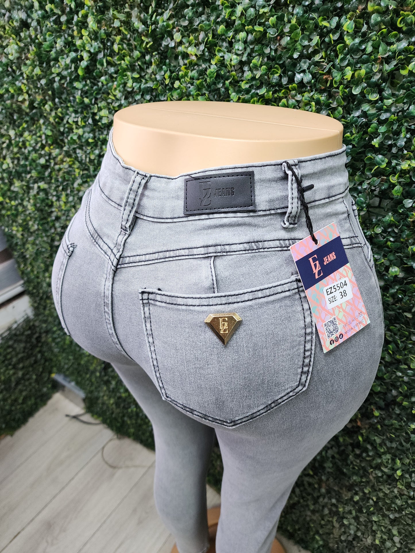 EZ5504 | Jeans Skinny Con Faja Gris | EZ
