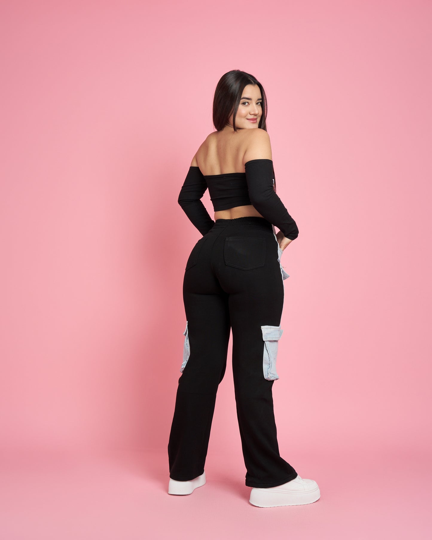 Jeans Wide Leg Jeans+Buzo Cargo | Modelo A305-1 | Menina
