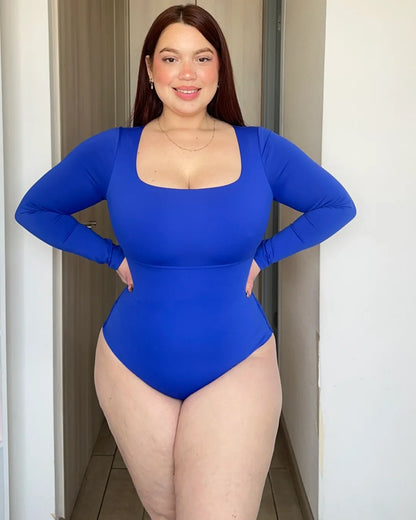 B05-Colaless | Body Modelador Cuello Cuadrado Manga Larga | EZ