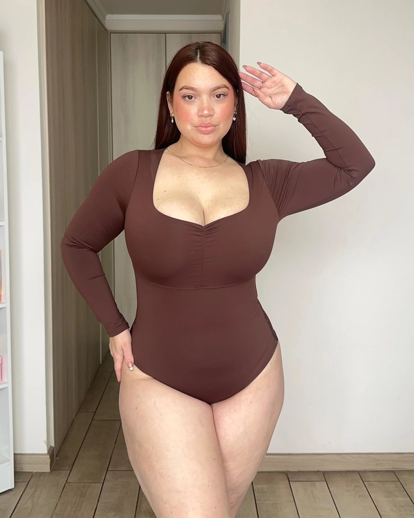 B06-Colaless | Body Modelador Busto Adaptable Manga Larga | EZ
