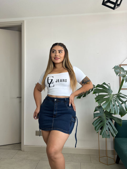 Falda Short Cargo Azul Nacional | Modelo EZ03 | EZ