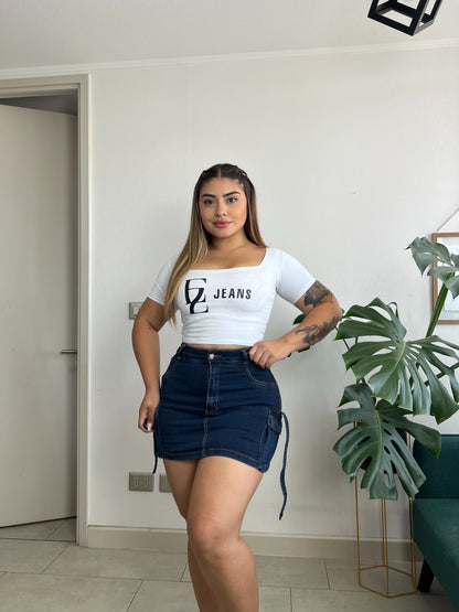 Falda Short Cargo Azul Nacional | Modelo EZ03 | EZ