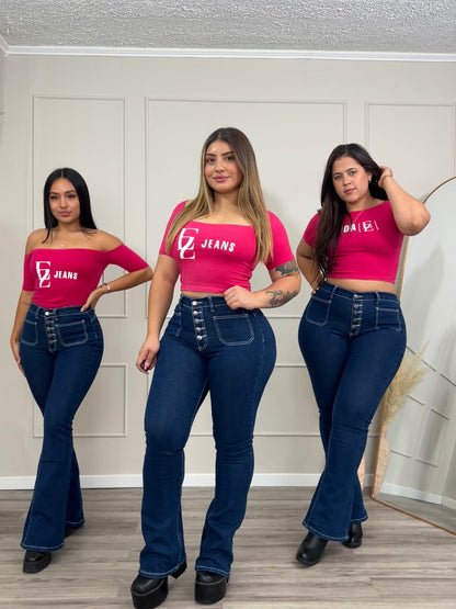 Jeans  Flare Azul 5 Botones  | Modelo EZ1105 | EZ Jeans