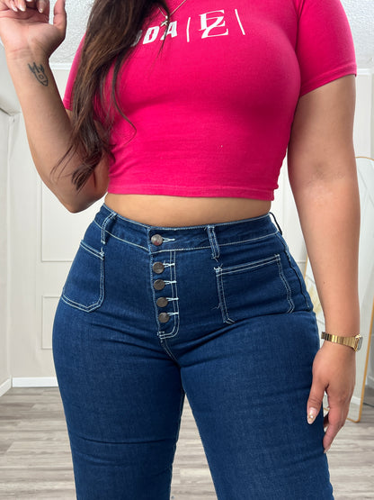 Jeans  Flare Azul 5 Botones  | Modelo EZ1105 | EZ Jeans
