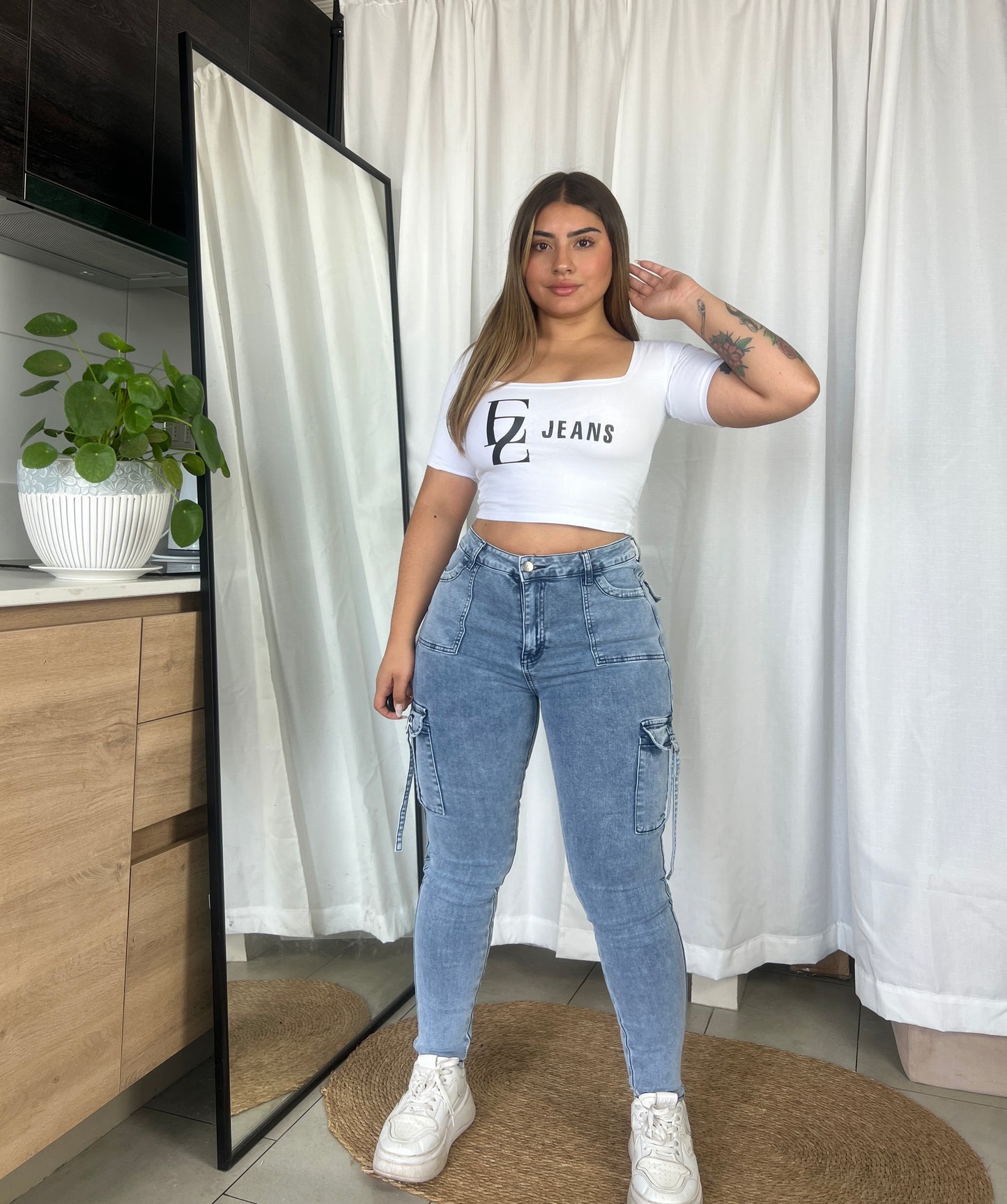 Modelo EZ5512  |Skinny Cargo Azul Claro | EZ