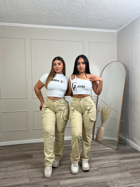 Jeans Cargo Beige | Modelo EZ1129 (E5) | EZ Jeans