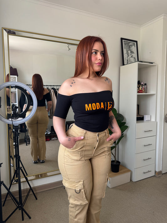 Modelo EZ1135 (D6)|Jeans Cargo Caramelo |  EZ Jeans