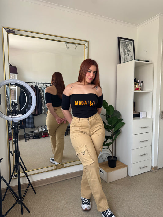 Modelo EZ1135 (D6)|Jeans Cargo Caramelo |  EZ Jeans