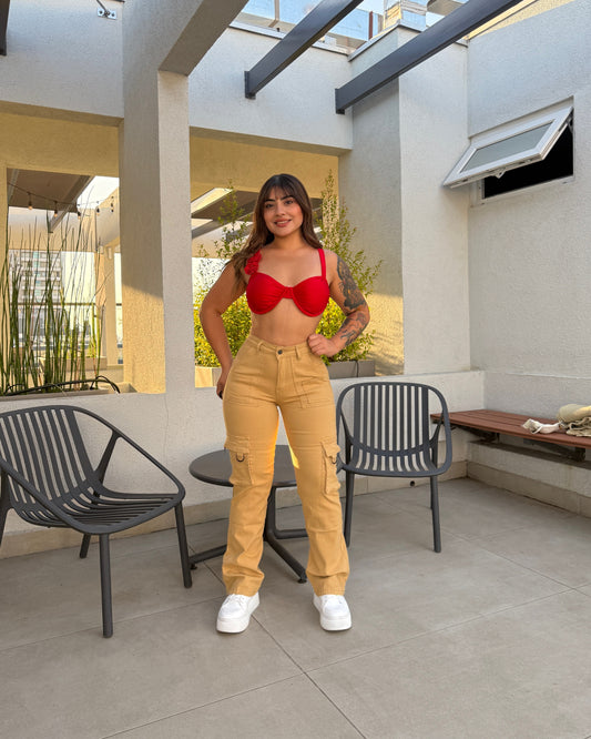 Modelo EZ1135 (D6)|Jeans Cargo Caramelo |  EZ Jeans