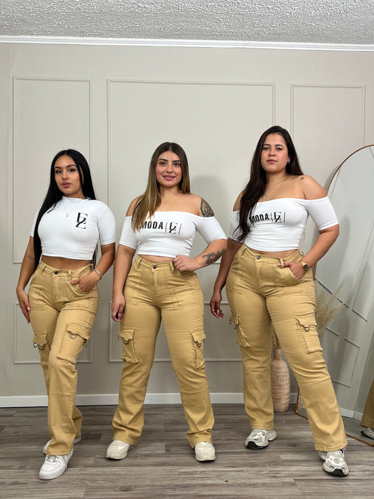 Jeans Cargo Caramelo | Modelo EZ1135 | EZ Jeans