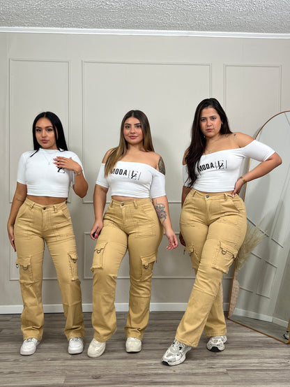 Jeans Cargo Caramelo | Modelo EZ1135 | EZ Jeans