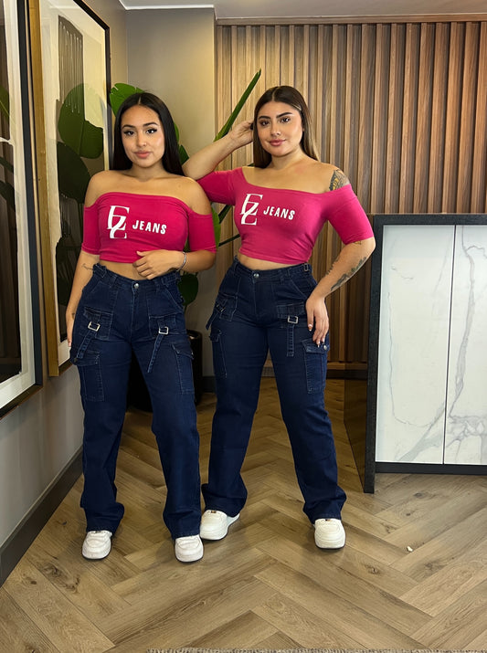Jeans Cargo Azul | Modelo EZ1143 (O2) | EZ Jeans