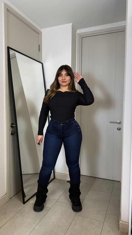 Jeans Nacional Tachas Azul Oscuro | Modelo EZ2511 | EZ (G2)