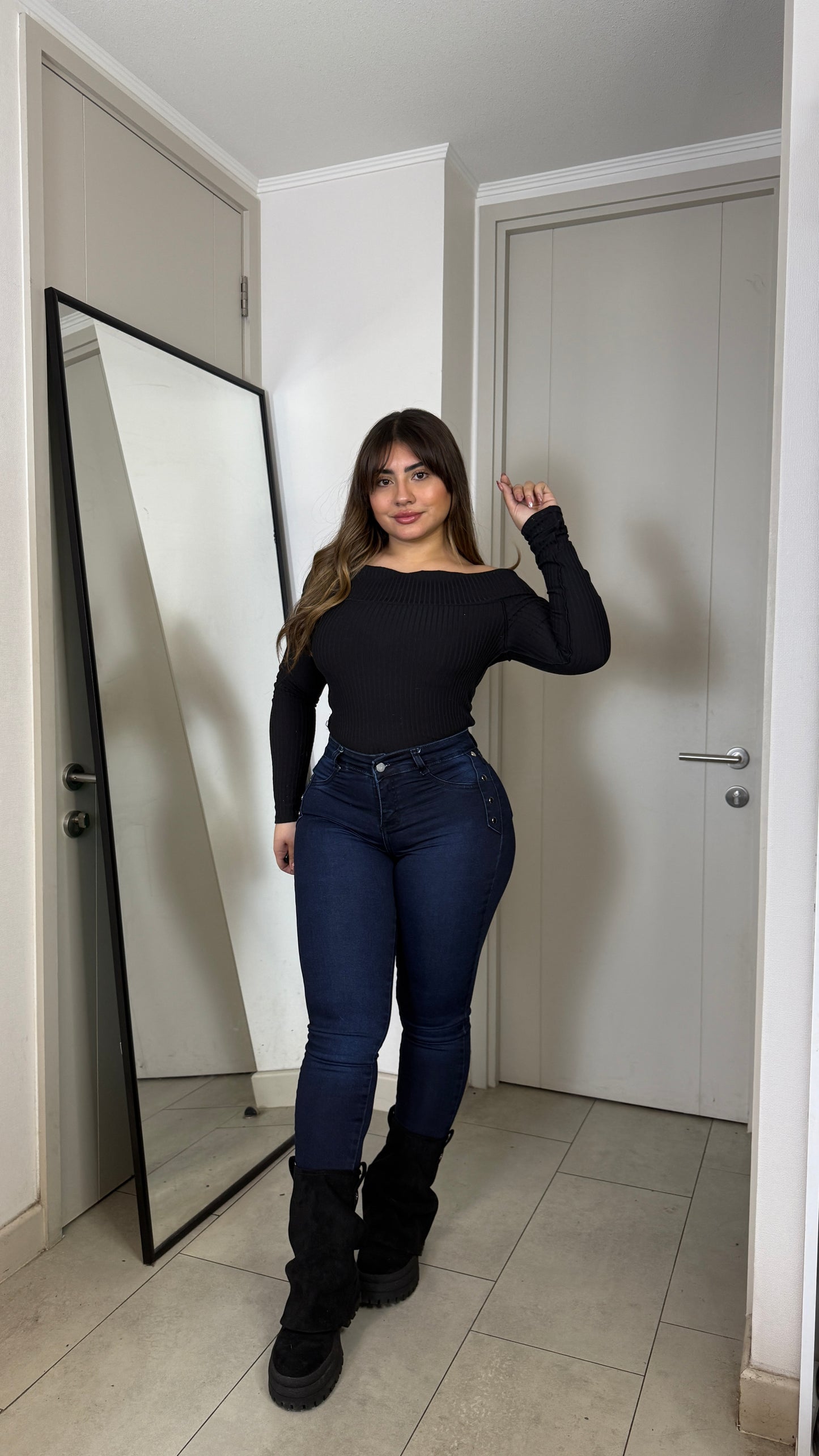Jeans Nacional Tachas Azul Oscuro | Modelo EZ2511 | EZ