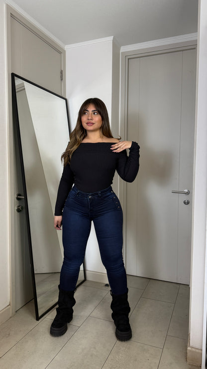 Jeans Nacional Tachas Azul Oscuro | Modelo EZ2511 | EZ