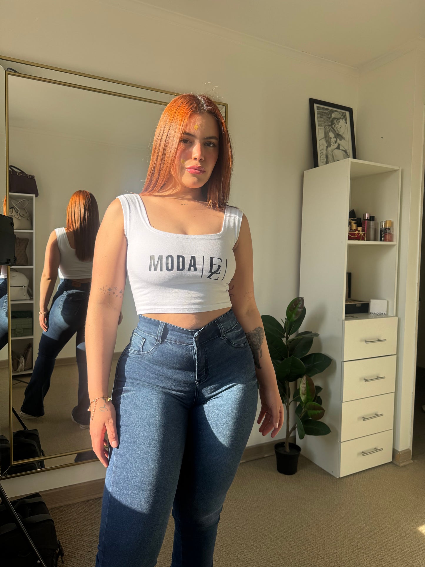 EZ2513 (T2) | Jeans Flare Azul Focalizado | EZ | Confeccion Nacional