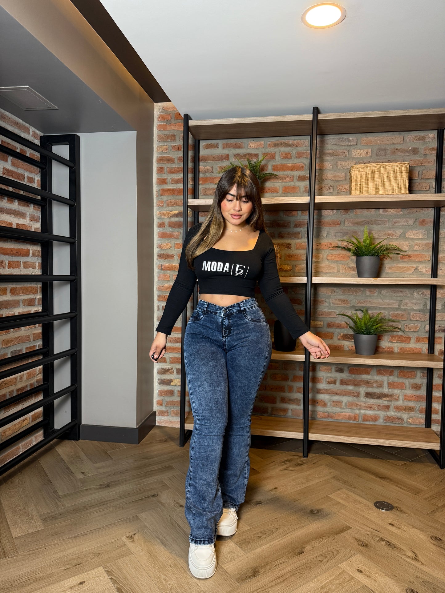 EZ2514  | Jeans Flare Azul Jaspeado | EZ | Confeccion Nacional