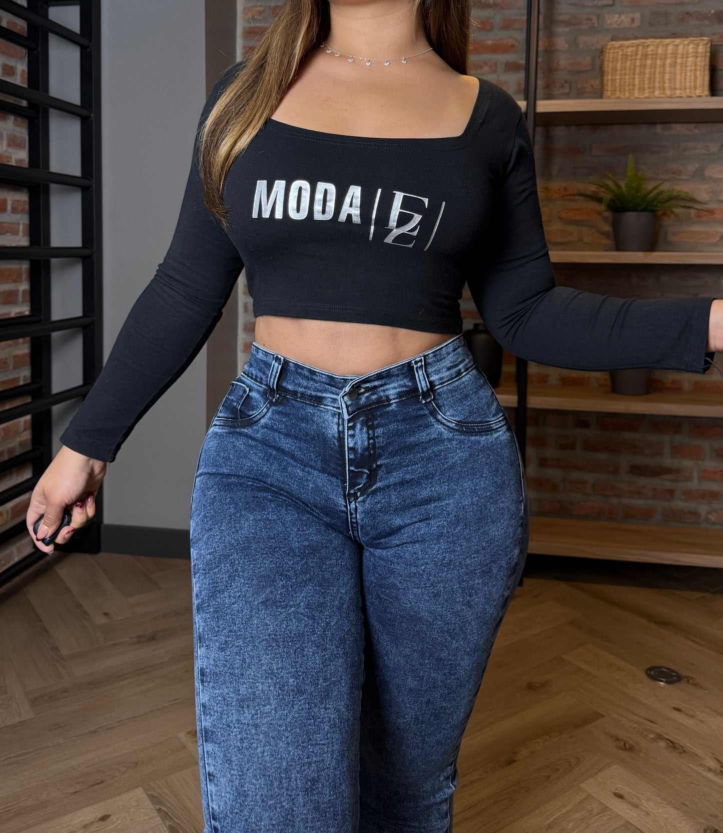 EZ2514  | Jeans Flare Azul Jaspeado | EZ | Confeccion Nacional