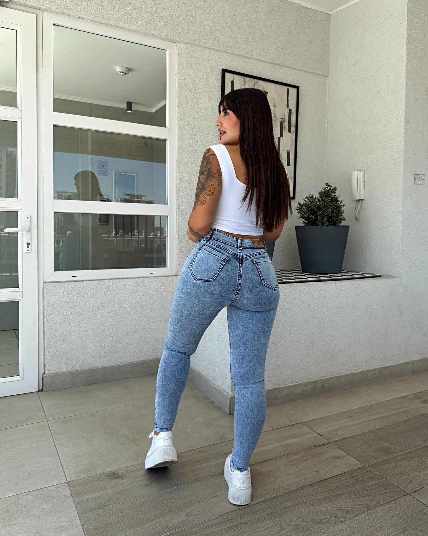 EZ2519 (R) | Skinny Nacional Celeste Jaspeado | EZ