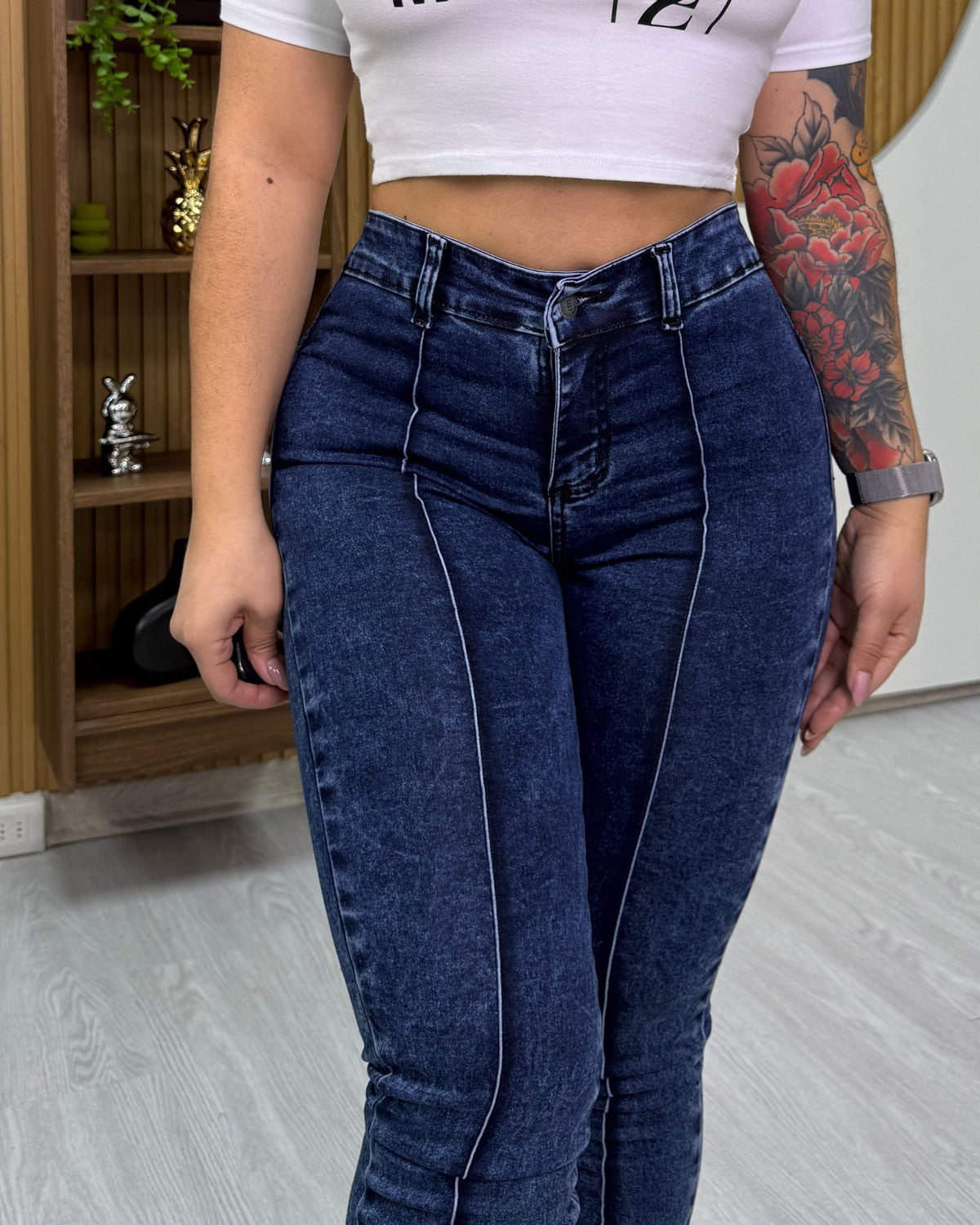 EZ2540 | Skinny Nacional Lineal Azul Jaspeado Ultra Push UP | EZ