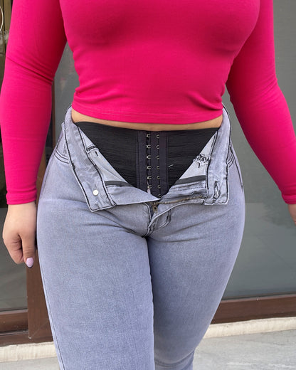 EZ5504  | Jeans Skinny Con Faja Gris  | EZ