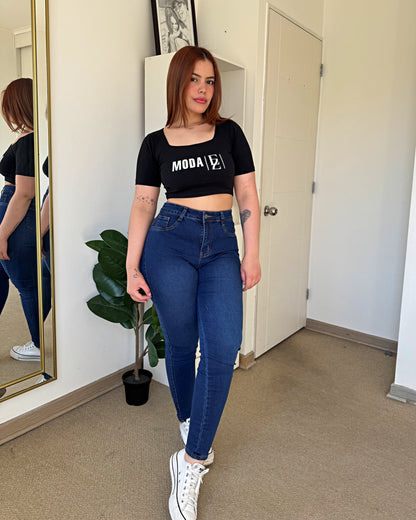 EZ5518 | Skinny Azul Bolsillo Con Tapa | EZ